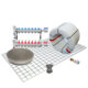 Draadstaal vloerverwarming set met RVS verdeler