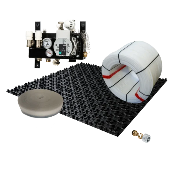 Noppenplaat Vloerverwarming Set met Slimme verdeler